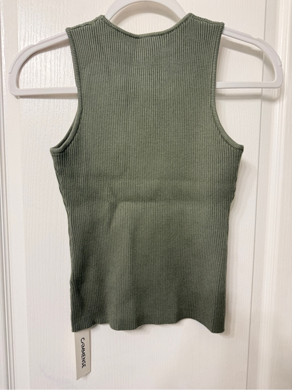 Commense Olive Ribbed Knit Tank Top - Picture 2 of 4
